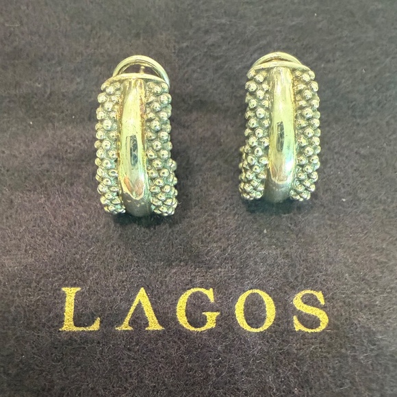 Lagos Caviar 925 Sterling Silver Earrings - Picture 4 of 6